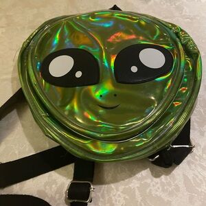 Holographic Alien Face Backpack